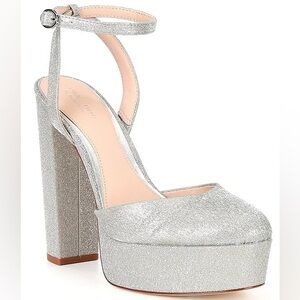 Antonio Melani x Born on Fifth Liv Metallic Glitter Closed Toe Platform Pumps